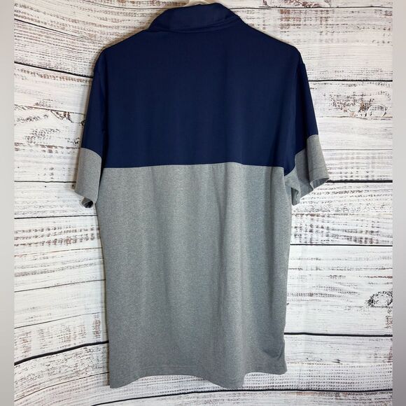 Adidas Polo Mens Size Medium USA Golf All Day 2.0 Colorblock Polo Navy Gray - Picture 4 of 10